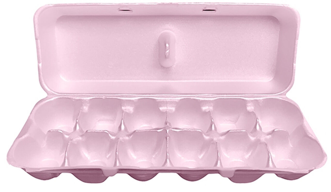 Pink Egg Carton, Pulp 12-Egg Blank –