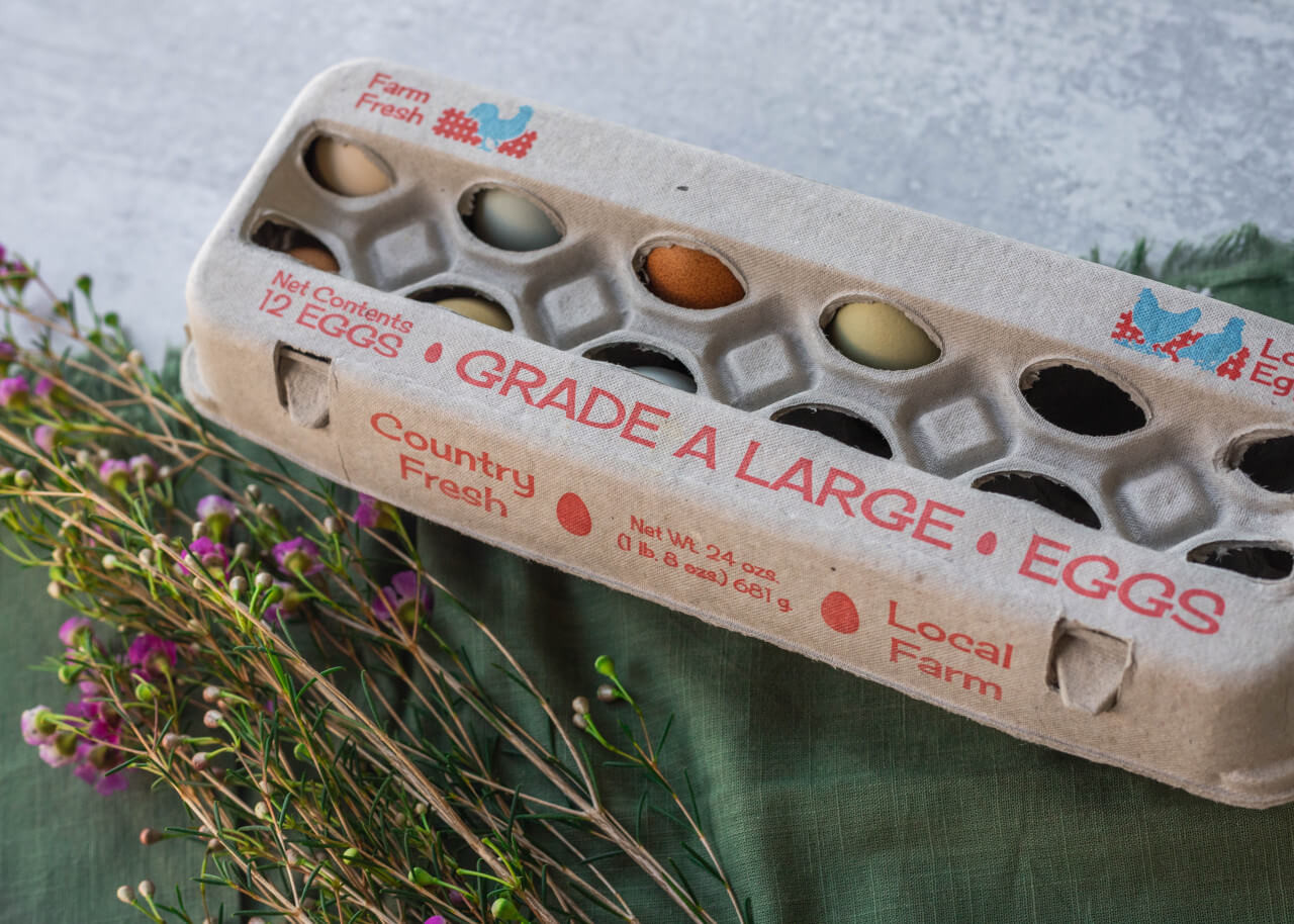 Local Hens Printed No Grade/Size Paper-Pulp Egg Carton with UPC