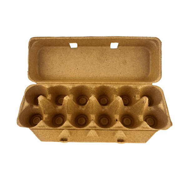 West Coast Special: 12-Egg Brown Paper Pulp Flat Top Egg Carton