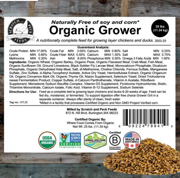 Scratch and Peck Feeds® Organic Grower Mash Feed