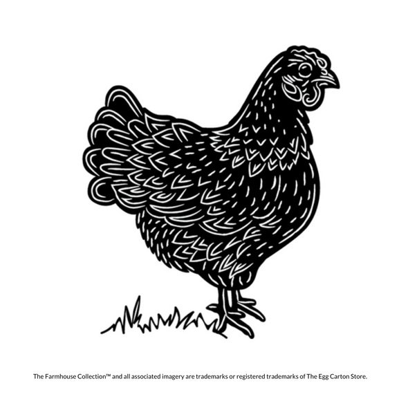 Egg Carton Stamp of a rustic farmhouse style chicken
