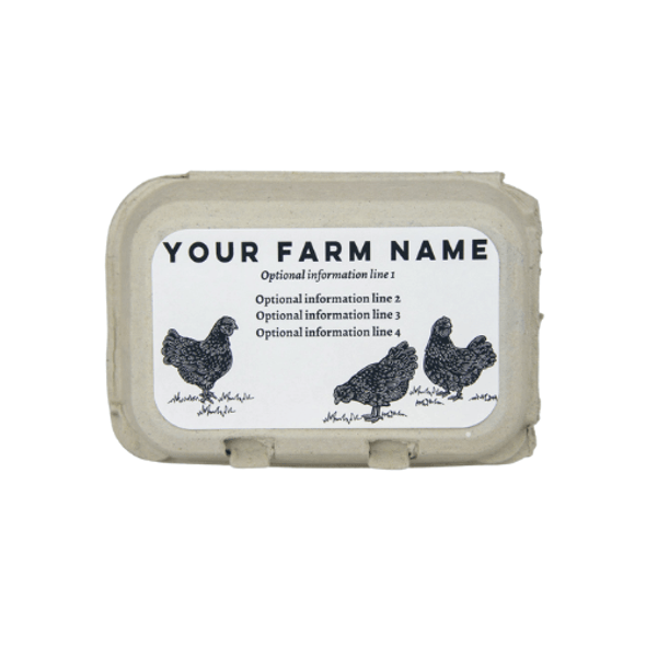 customizable medium sized egg carton label in use  - the farmhouse collection