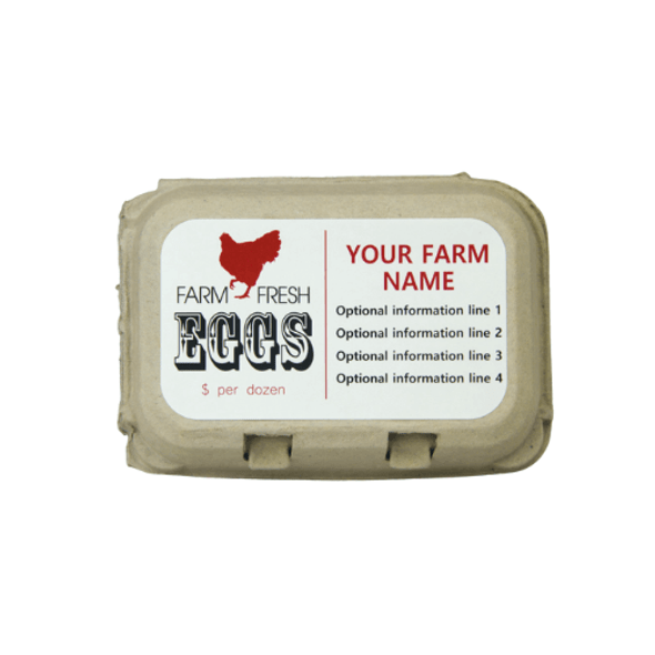 Farm Fresh Eggs - Medium Custom Egg Carton Label