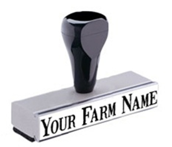 your farm name wood knob handle rubber stamp