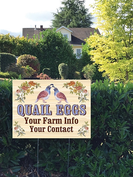 24 x 18 Yard Sign - Quail Eggs, Floral