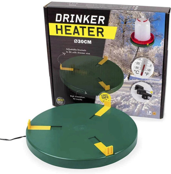 This poultry drinker heater keeps drinkers unfrozen up to -20 degrees F.