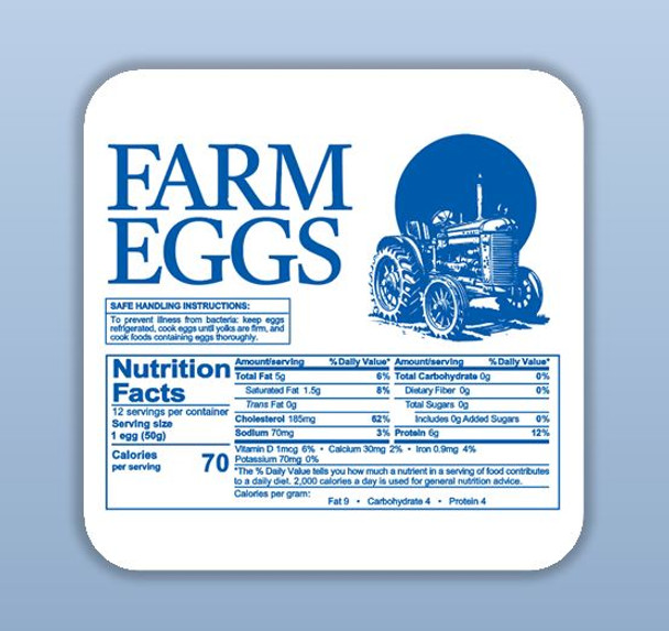 Blue Tractor with Nutrition Facts and Safe Handling - Custom Square Label