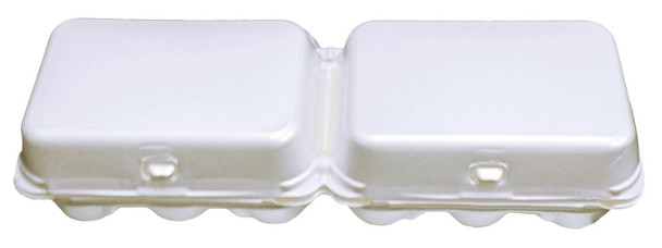 Blank Split-6 Egg Styrofoam Egg Carton top front view