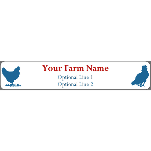 Small Custom Egg Carton Label - Blue Chickens