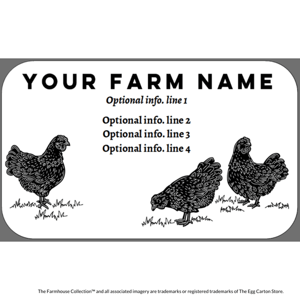 customizable medium sized egg carton label  - the farmhouse collection