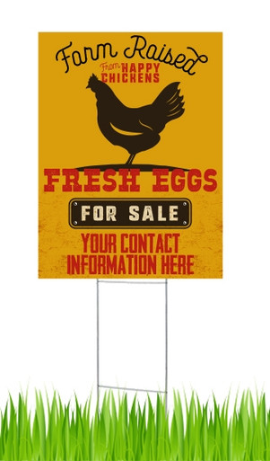 CHICKENS FOR SALE RED YELLOW 18 in x 24 in Yard Sign Road Sign with Stand - Walmart Supplies