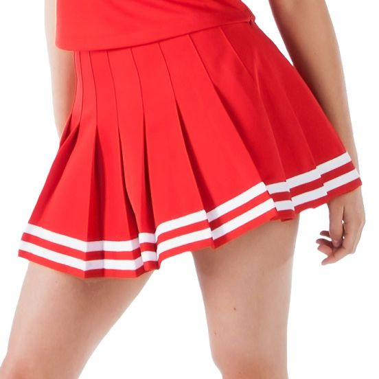Green And White Cheer Uniform Classic 16 Pleat Fly-Away Skirt
