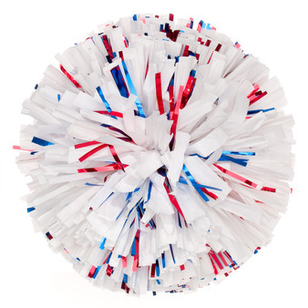 Closeout 6" Plastic w/two Color Glitter Mix Pom