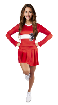 Sublimated Long Sleeve Top CF9007 paired with Sublimated 12-Pleat Skirt CF9055