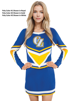 Poly Color #1 Shown in Royal, Poly color #2 Shown in Gold, Poly color #3 Shown in White