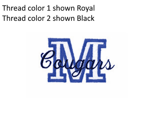 Block Letter with Script Embroidery