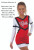 Selection A - Custom MotionFit Top CF7134 paired with MotionFit Skirt CF8067.  Motionfit color #1 Shown in Red, Motionfit color #2 Shown in White, Motionfit color #3 Shown in Black