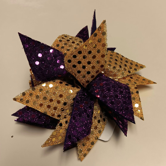 Closeout Bow 14 - Purple & Gold Sequins