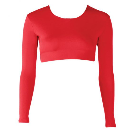 Scoop Neck Midriff in Red