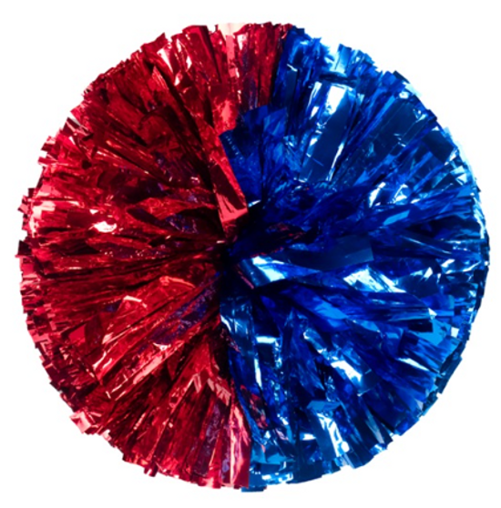 Closeout 00028 Half and Half Metallic Pom 8"