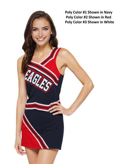 Poly Color #1 Shown in Navy, Poly Color #2 Shown in Red, Poly Color #3 Shown in White