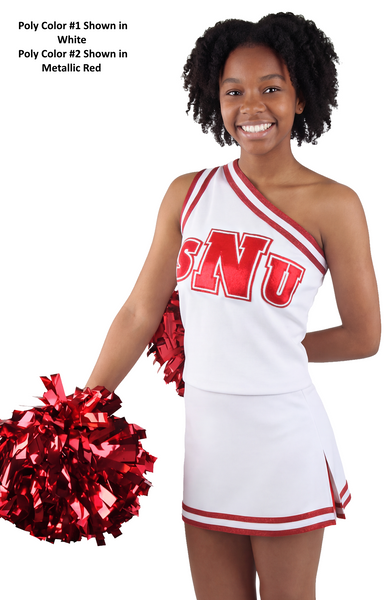 Poly Color #1 Shown in White, Poly Color #2 Shown in Metallic Red