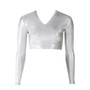 Metallic Silver V-Neck Midriff 00244