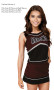 Selection A - Custom Vest CF1112 paired with Low-Rise A-Line Skirt CF2628. Poly color #1 Shown in Black, Poly color #2 Shown in Maroon, Poly color #3 Shown in Grey.