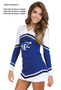 Selection D - Custom Vest CF1004 paired with Low-Rise A Line Skirt CF2674. Poly color #1 Shown in Royal, Poly Color #2 Shown in White, Poly color #3 Shown in Black