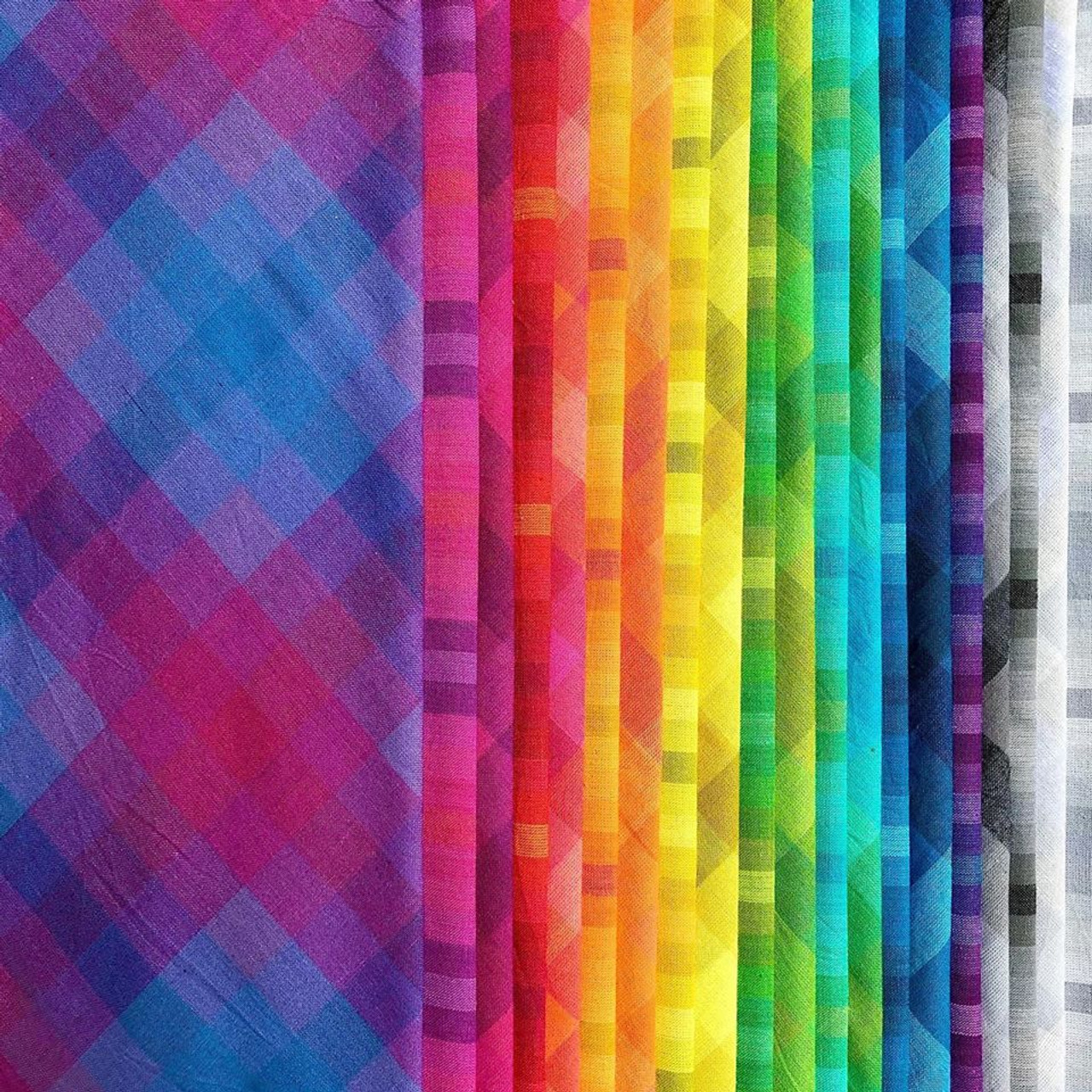 Alison Glass Kaleidoscope Stripe Plaid Andover Fabrics Purple Stitches