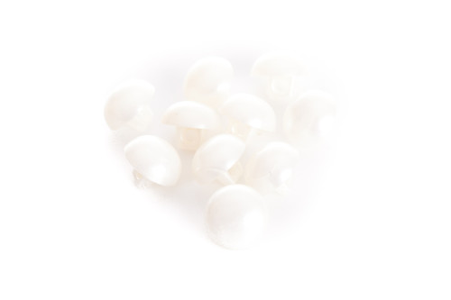 White Shiny Half Ball Shanked Button - 11mm White Shiny Half Ball Shanked Button - 11mm