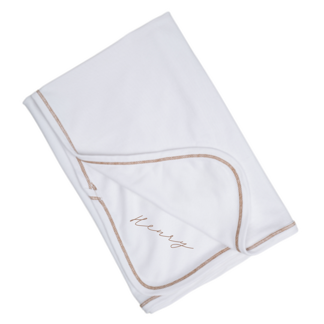 Baby Blanket with Custom Name Embroidered