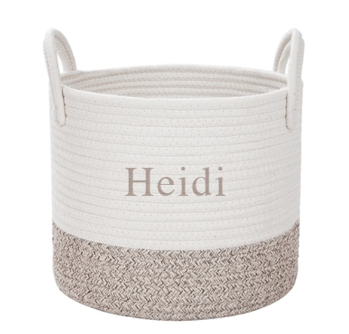Brown Cotton Rope Basket - Personalized