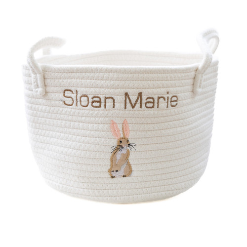 Bunny Cotton Rope Basket - Personalized