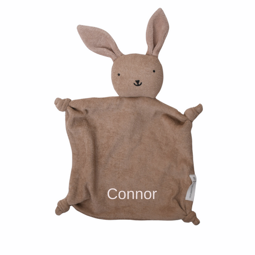 Personalized Organic Baby Lovey - Bunny, Brown