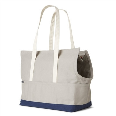 Gray and Navy Dog Carrier Tote for Small Dogs