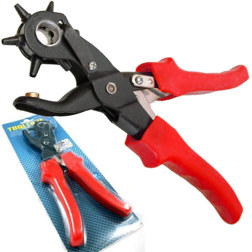 Heavy Duty (L) 10 inch revolving, spring tension hole punch pliers.