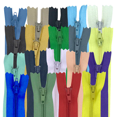 A general purpose closed end zip with painted zipper and zip pull in various sizes and colours