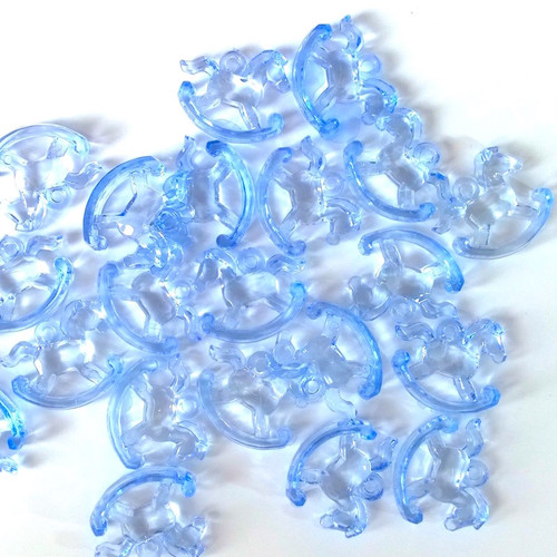 Plastic rocking horse beads / pendant. 100 beads total.