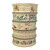 Cream ribbon tape with printed floral designs.