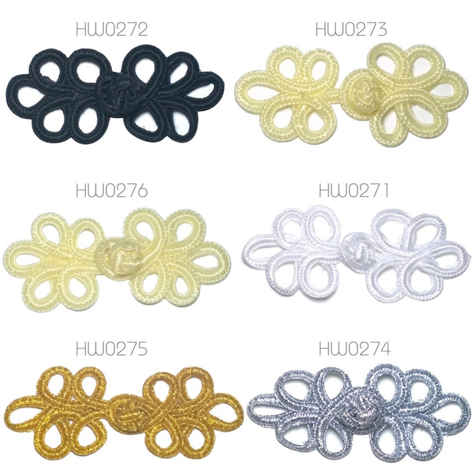 Traditional Knot Frog Fasteners 1-10 pairs