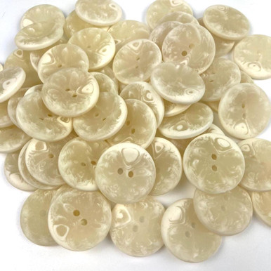 Chunky Cream Marble Effect Button 28mm 50pc