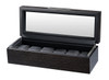 VOLTA MATTE CHARCOAL GRAIN PATTERN 6 WATCH CASE WITH SEE THROUGH TOP