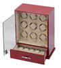 Diplomat Estate Cherry Wood Finish Nine Watch Winder with Cream Interior and Additional Storage for 10 Watches and Smart Internal Bi-Directional Timer Control