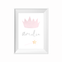 kids print wall décor art nursery art babys room décor whimsical pictures inspirational words customised bespoke princess crown motif
