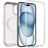 iPhone 16e, iPhone 15, iPhone 14 and iPhone 13 Case | Defender Series XT for MagSafe - Mountain Frost (Clear / Pink)
