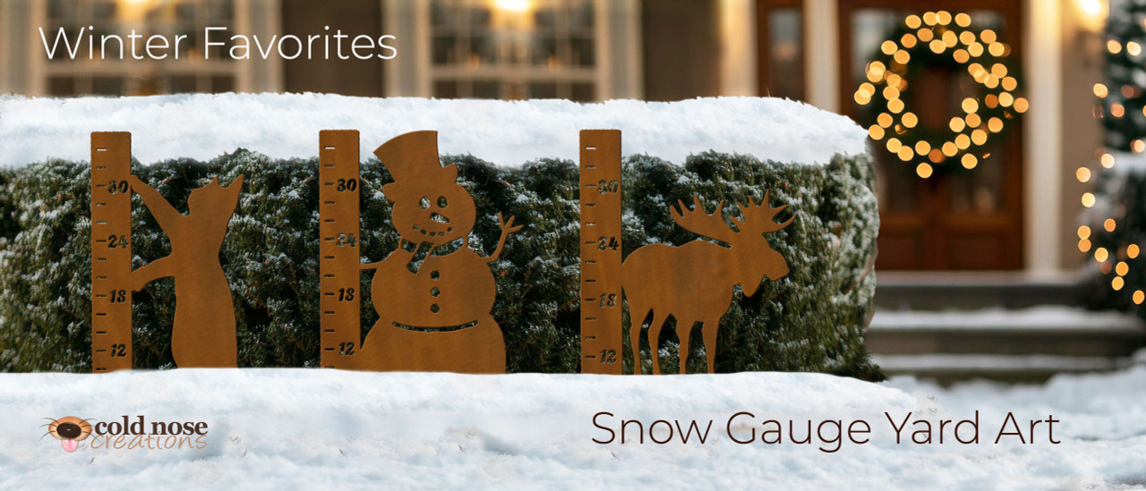 Snow Gauge Metal Yard Statues