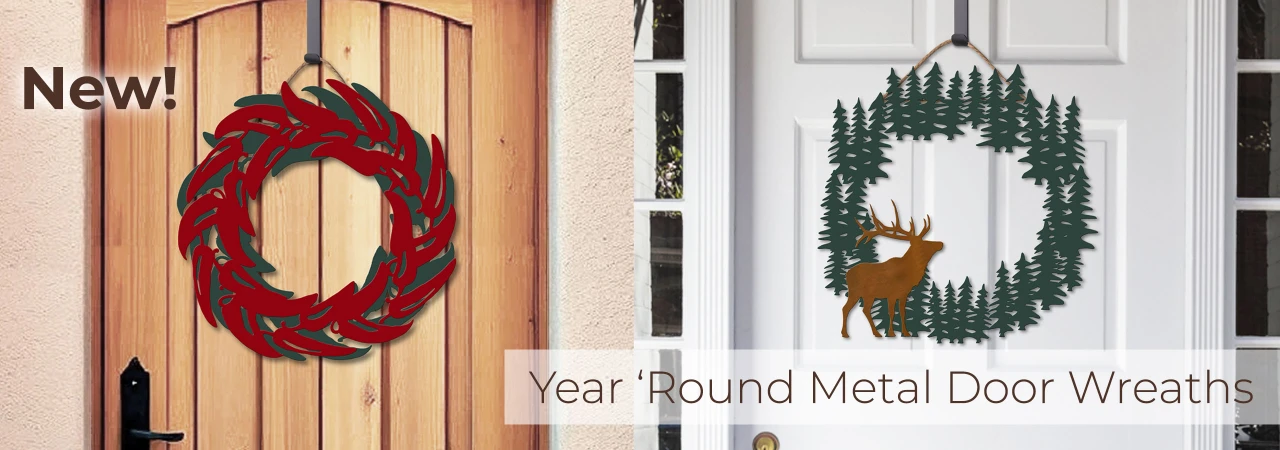 New metal wreaths and door hangers