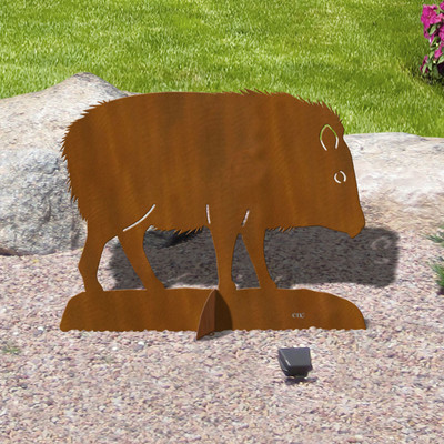 36in Wide Javelina (design A) Southwestern Decor Rust Metal Sturdy Outdoor Yard Art Lawn Statue Sculpture - Made in USA