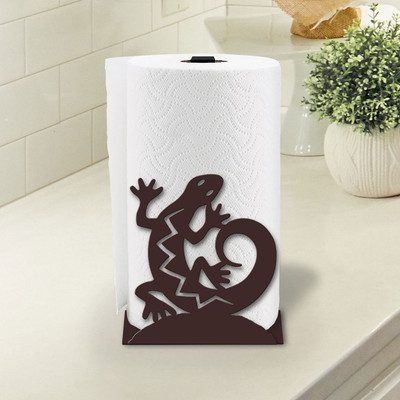 Southwestern Theme Gecko Design Sturdy Metal Paper Towel Holder - Choose Color or Paint it Yourself